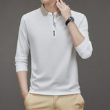 HASSAN® Long Sleeve Turn-down Collar Waffle T-shirt