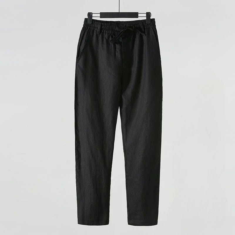 PORTOFINO® Men's Solid Color Cotton Linen Loose Fit Casual Pants