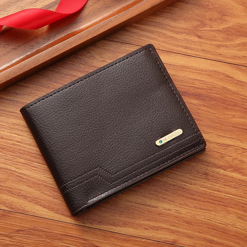 HARALD® Men's Short PU Leather Wallet – Business Casual, Multi-Card Capacity, Soft Lychee Pattern - Magnattos
