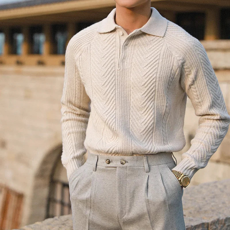 MERINOIS® Autumn/Winter Thickened Knitted Lapel Sweater for Men - Magnattos