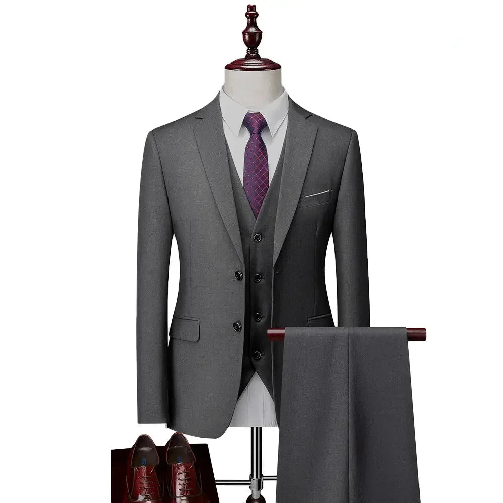 DANTE® High-End Three-Piece Formal Men’s Suit – Jacket, Vest, and Pants - Magnattos