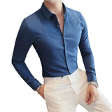 CASPAR®  Dark Striped Slim Fit Dress Shirt
