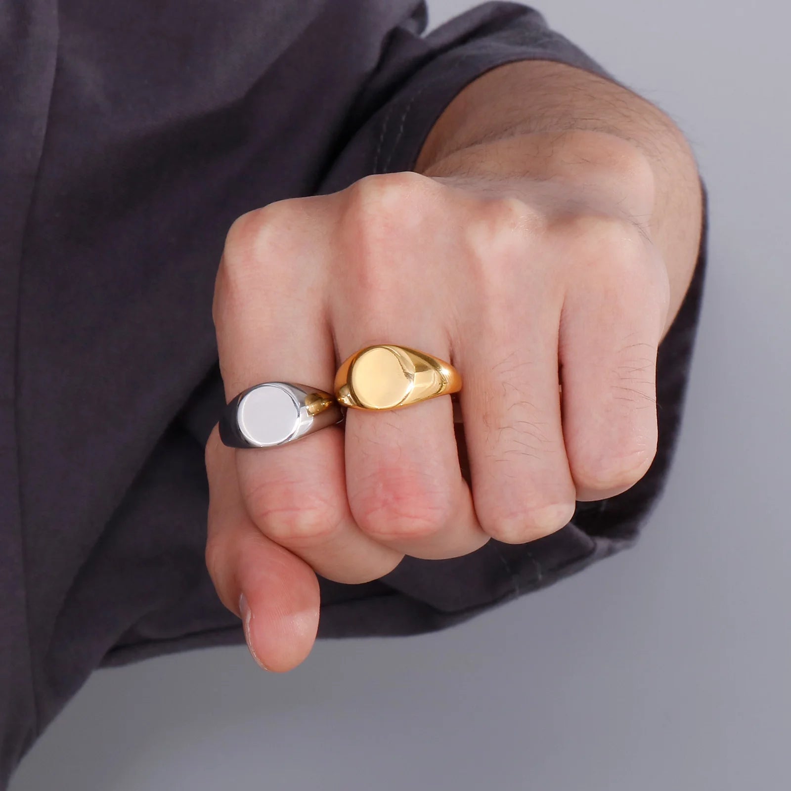 REI® Stainless Steel Signet Ring - Magnattos