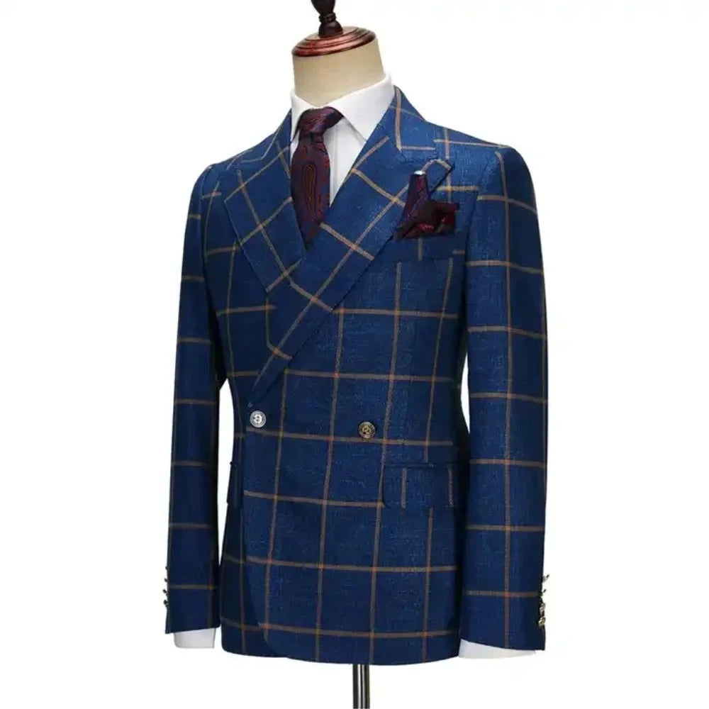 REGALLO® 3 Piece Plaid Suit for Men - Magnattos
