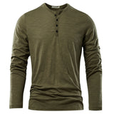 BRAM® Henery Neck Long Sleeve T shirt