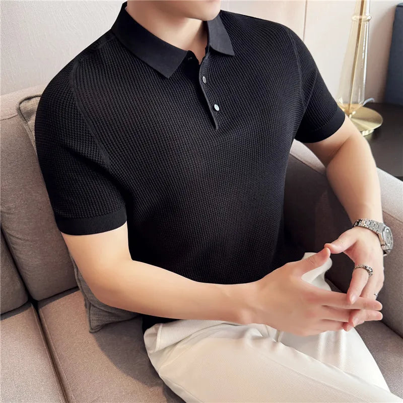 CORSINI® Men's Knitted Short Sleeve Polo Shirt