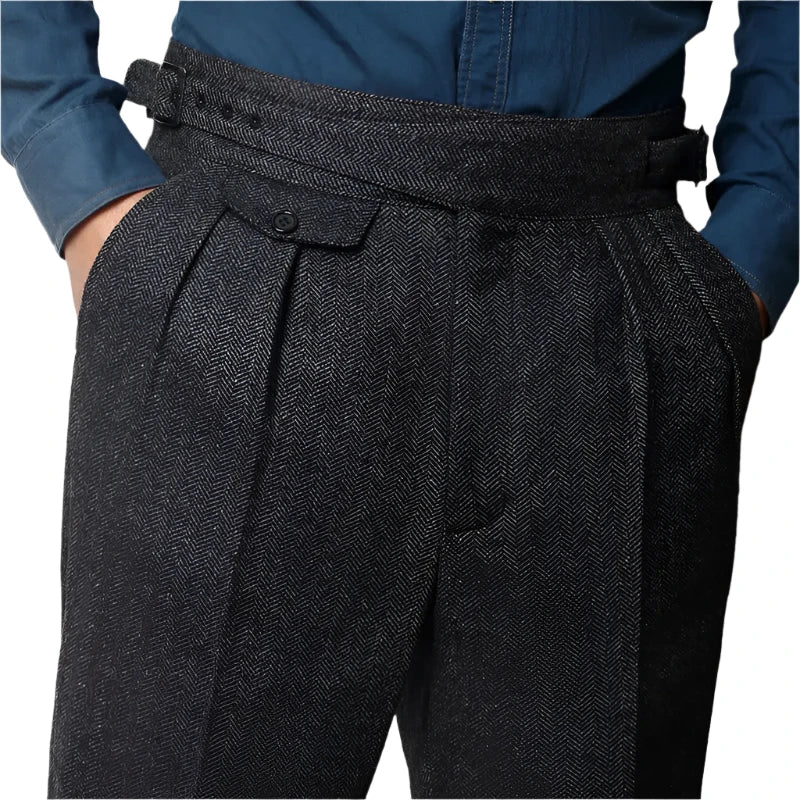 HENRY MONT® Herringbone Suit Pants - Magnattos