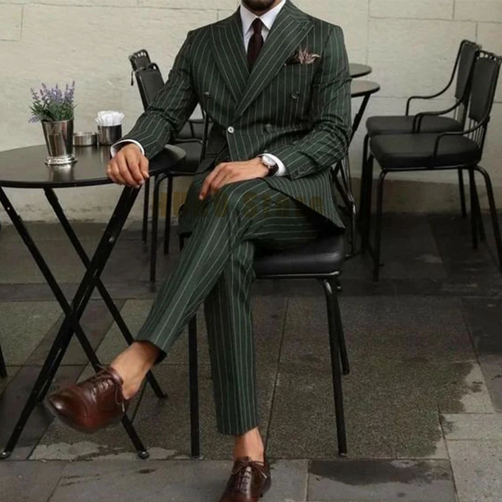 EDUARD® Men's Two Piece Double-Breasted Slim-Fit Suit - Magnattos