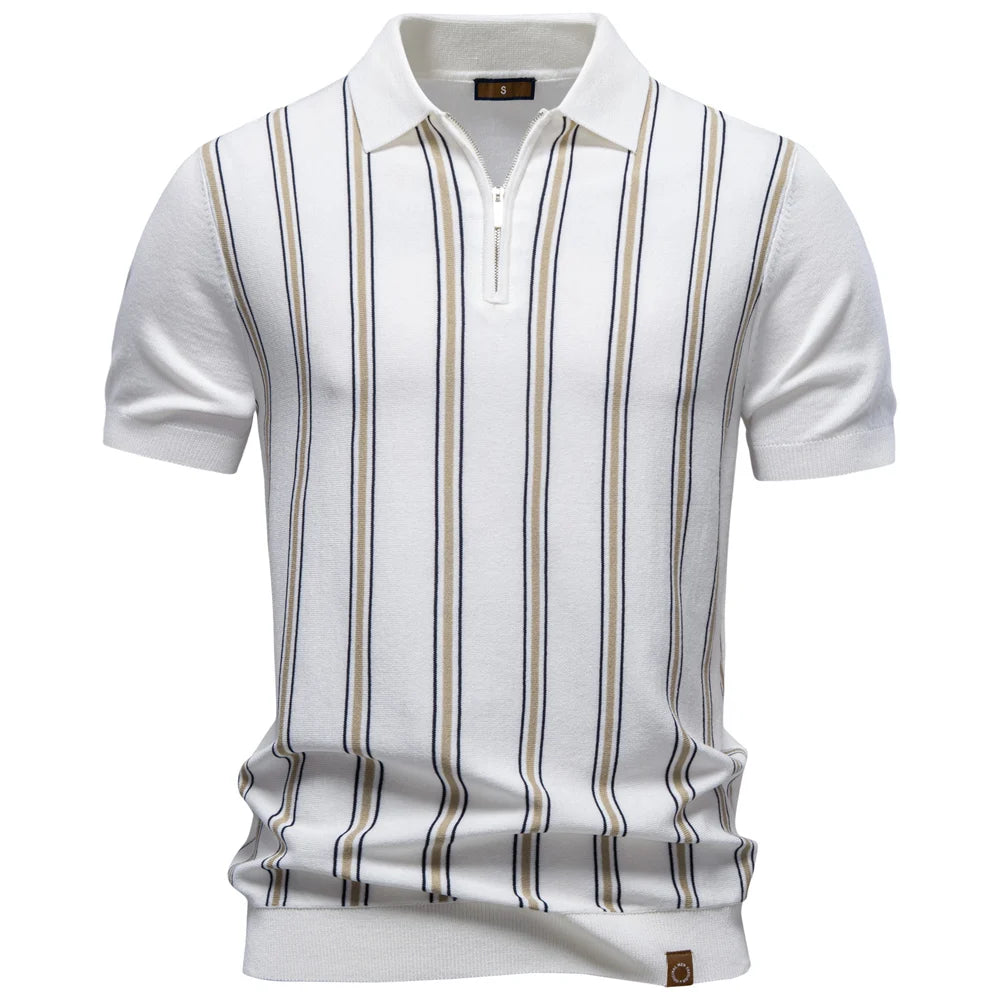CORSINI® Contrast Stripe Knit Polo Shirt
