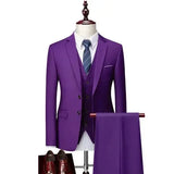 DANTE® High-End Three-Piece Formal Men’s Suit – Jacket, Vest, and Pants