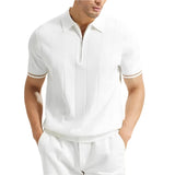EDGEMONT® 2024 Summer Men’s Business Casual Polo Shirt with Lapel and Zipper Detail