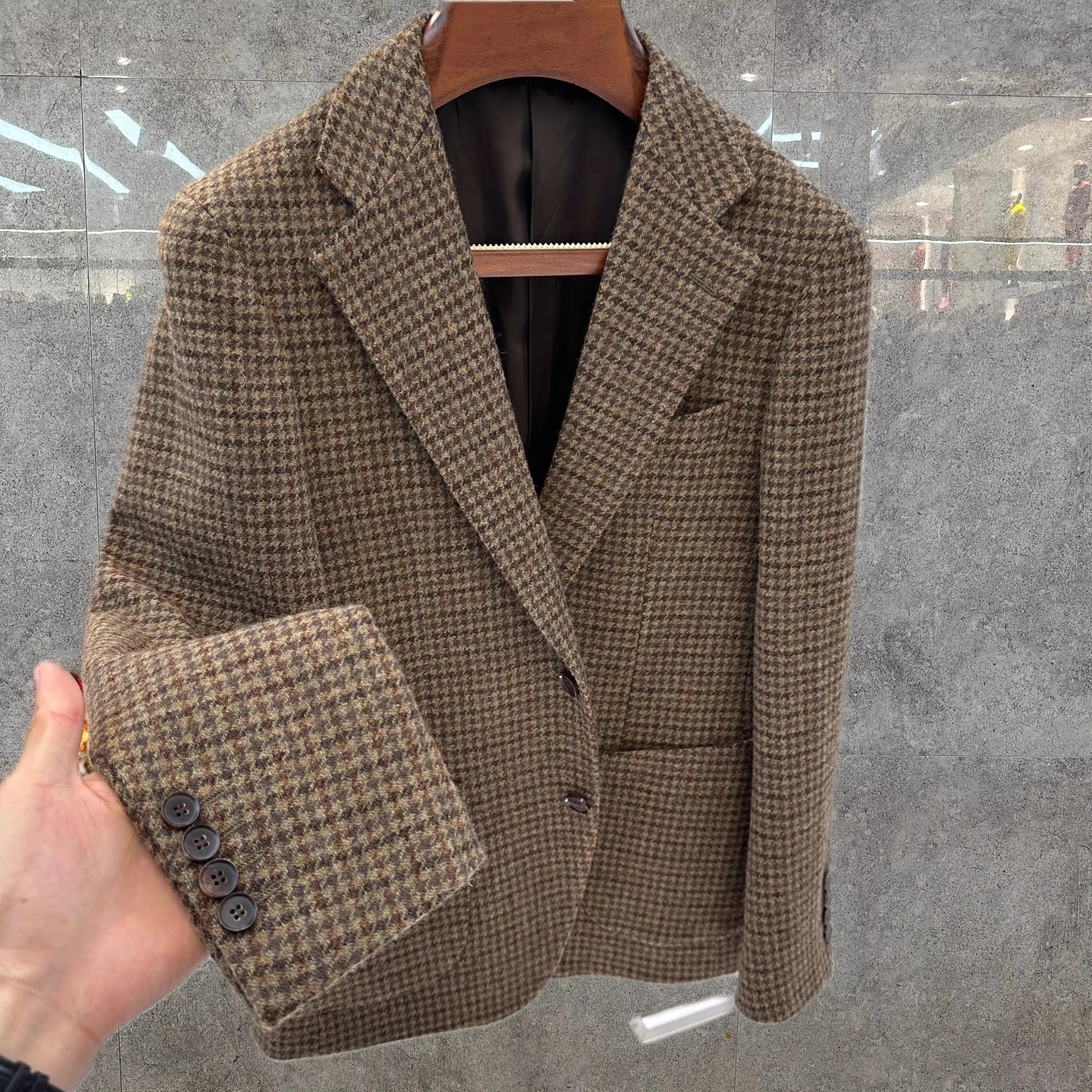 DORCHESTER® Tweed Houndstooth Slim Blazer