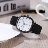 PEREIRA® Vintage Square Dial Leather Watch