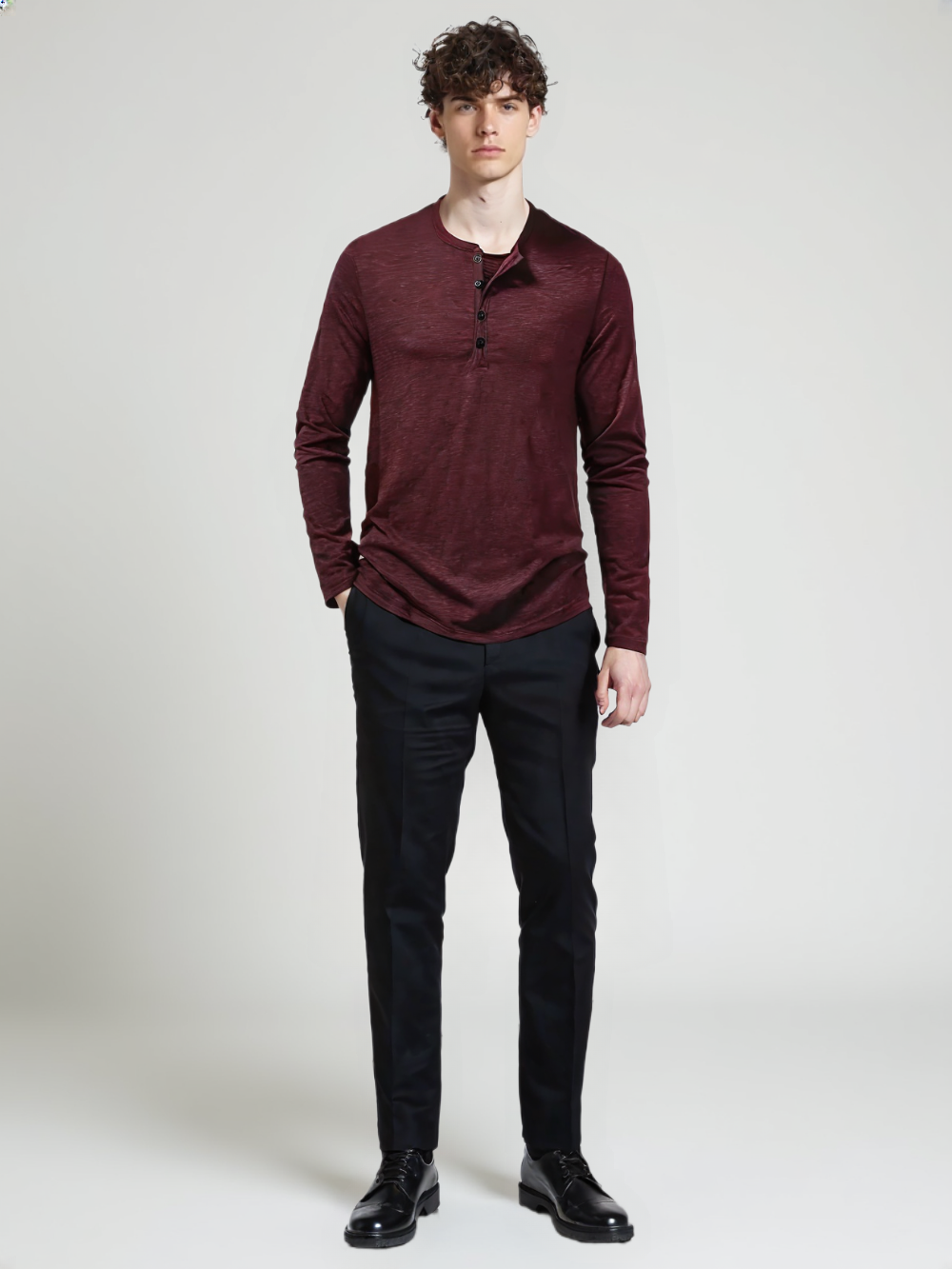 HASSAN® Cotton Button Henley neck Shirt - Magnattos