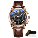 OLEVS®  Leather Men's Watch Waterproof