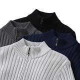 ALFORD® Autumn Winter Men’s Thick Cotton Cardigan with Stand Collar and Zipper