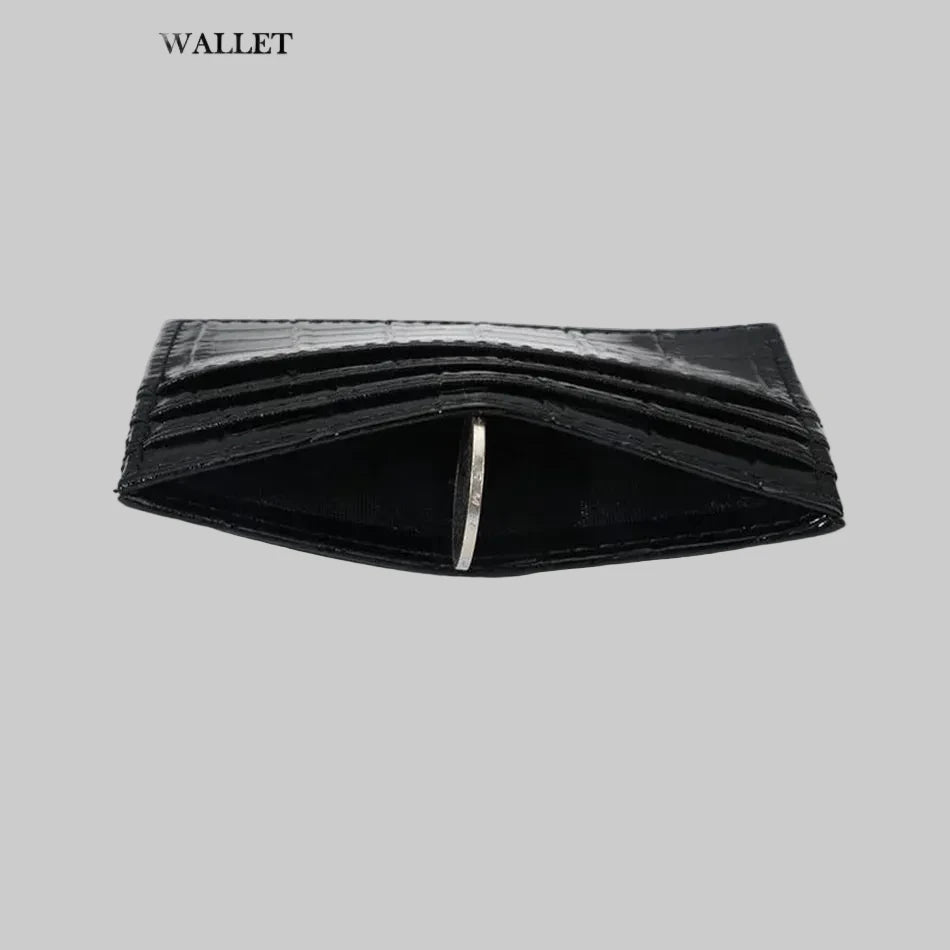 CROCETTI® Slim Crocodile Pattern Cardholder Wallet
