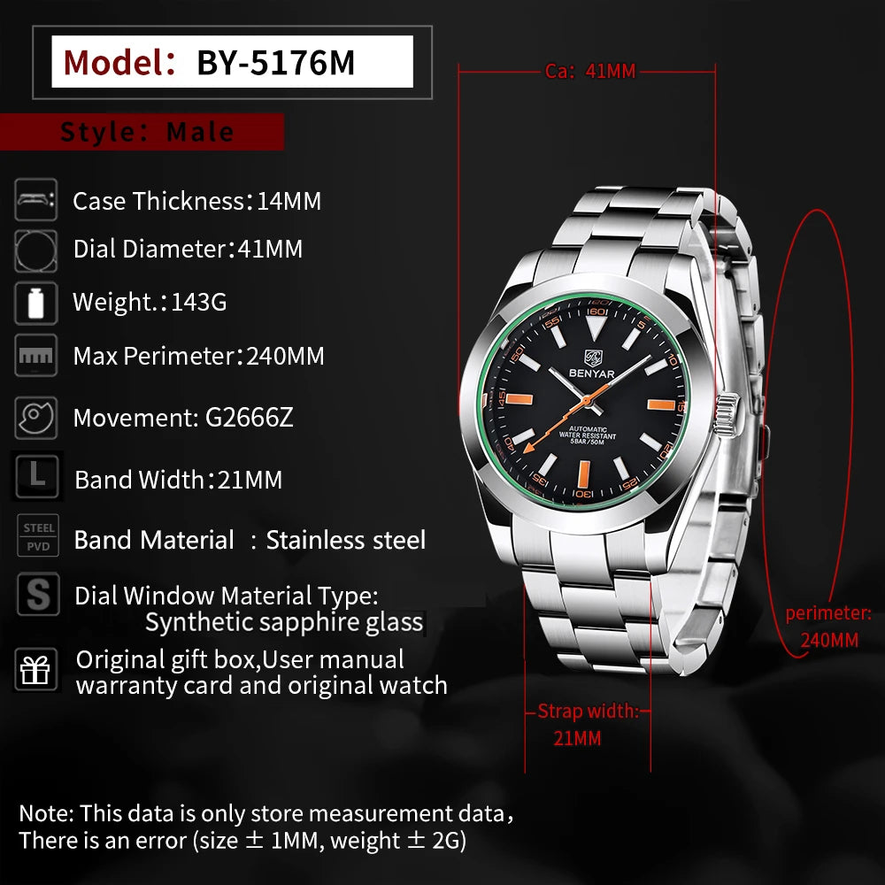BENYAR® Mens Luxury Automatic Elegant Watch - Magnattos