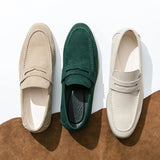LEANDRO® Classic Soft Suede Penny Loafers for Men