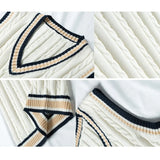 ANDREA® V-neck Retro Sweater