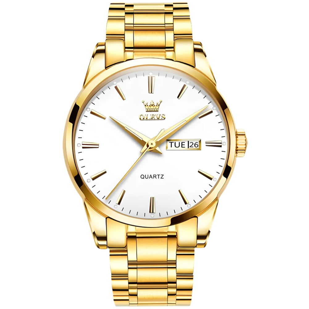 GABRIEL® Classic Gold Stainless Steel Men’s Quartz Wristwatch - Magnattos