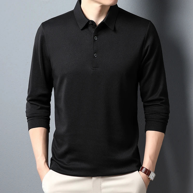 SEIBEL Men s Business Casual Polo Long Sleeve Magnattos