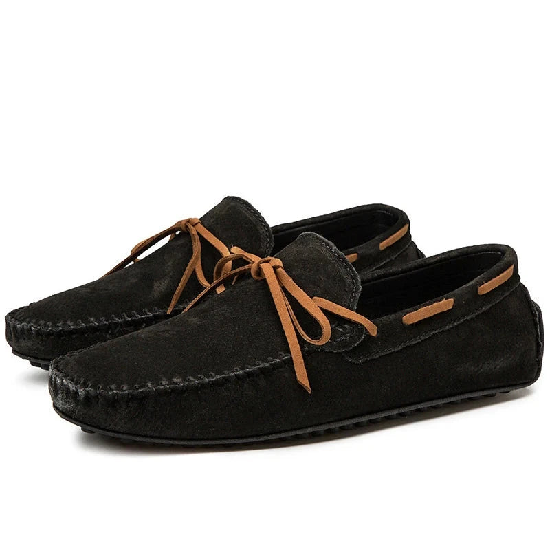 VANDOR® Summer Breeze Men’s Leather Loafers – Breathable Green Casual Shoes for Daily Comfort - Magnattos