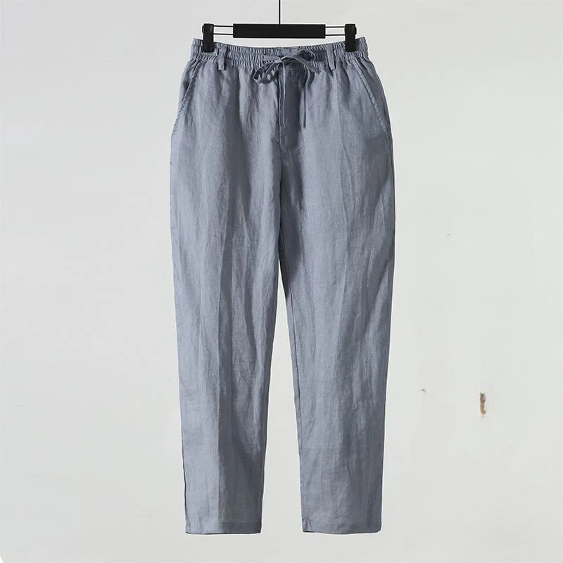 PORTOFINO® Men's Solid Color Cotton Linen Loose Fit Casual Pants