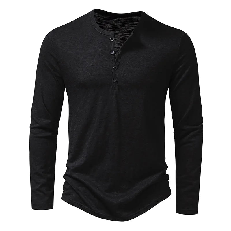 HASSAN® Cotton Button Henley neck Shirt - Magnattos