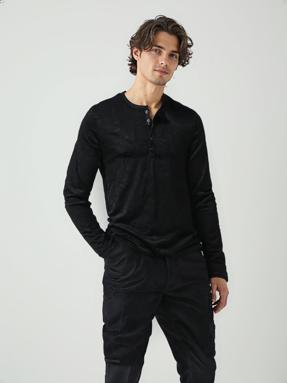 HASSAN® Cotton Button Henley neck Shirt - Magnattos