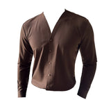 DALTON® V-Neck Long Sleeve Shirt for Men