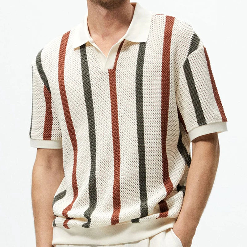 DAIKI® Lapel Short-sleeved Knit Polo Shirt - Magnattos