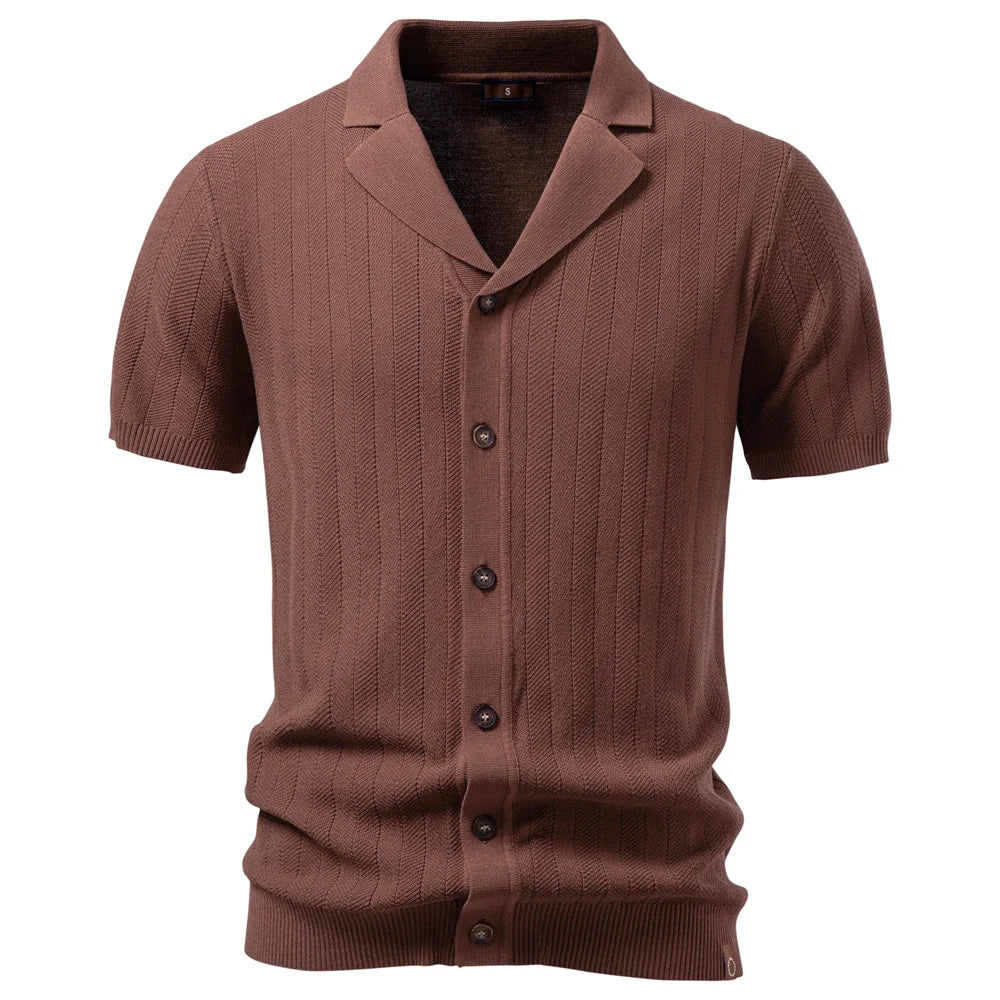 TESSARI® Ice Silk Button Business Polo Shirt