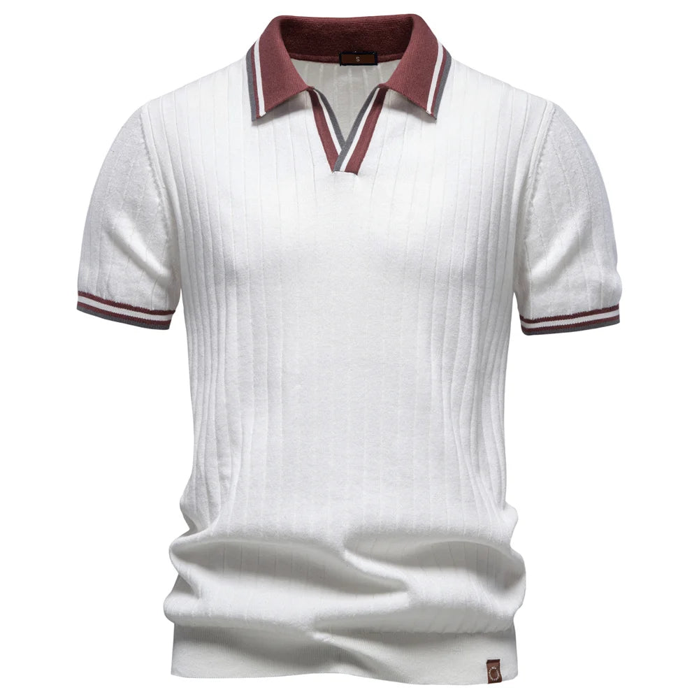 PONTEVECCHIO® Cotton Collar Knit Polo Shirt