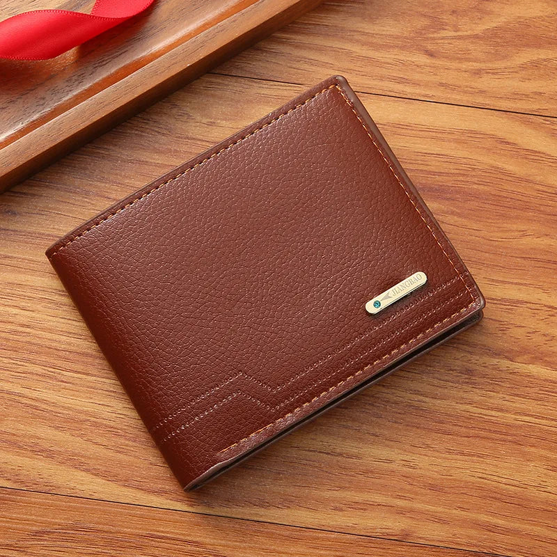 HARALD® Men's Short PU Leather Wallet – Business Casual, Multi-Card Capacity, Soft Lychee Pattern - Magnattos