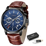 LIGÉ® Men's Quartz Leather Watch